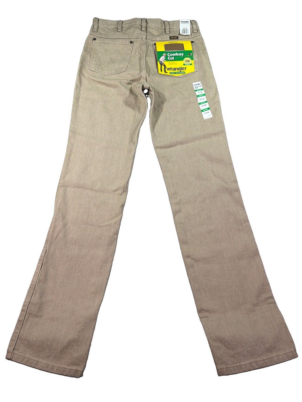 NWT Wrangler Cowboy Cut 936 Slim Fit Jeans 31x36 Prewashed Tan Heavyweight 0177